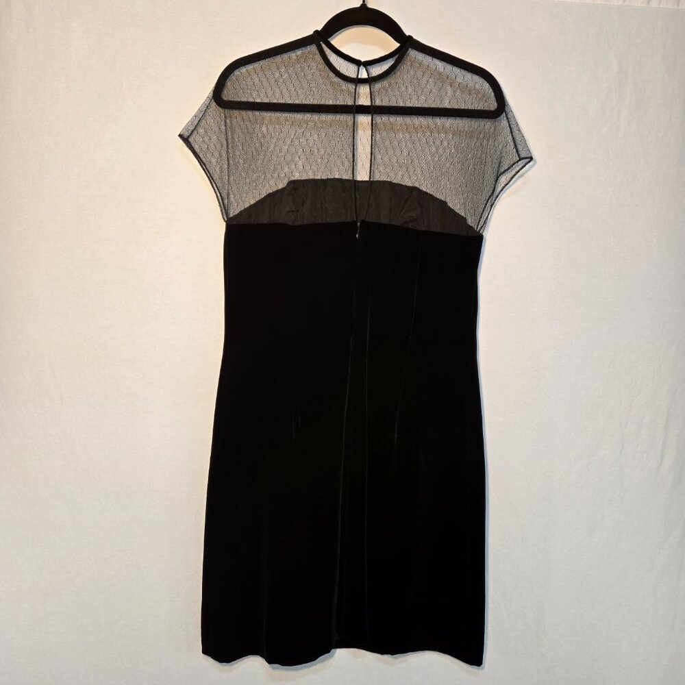 Vintage KATHLIN ARGIRO Black Velvet Sheer Top Dress Size 10 USA MADE New NO Tag! - Picture 2 of 16